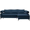 Kutna Garnitura Rosalie - tamno plava/crna, Konvencionalno, tekstil/metal (265/184cm) - Modern Living