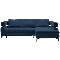 Kutna Garnitura Rosalie - tamno plava/crna, Konvencionalno, tekstil/metal (265/184cm) - Modern Living