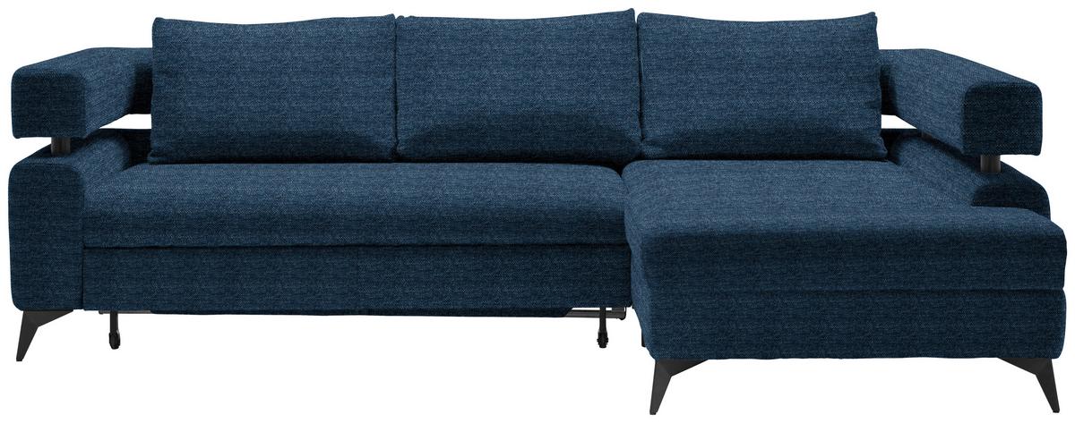 Kutna Garnitura Rosalie - tamno plava/crna, Konvencionalno, tekstil/metal (265/184cm) - Modern Living