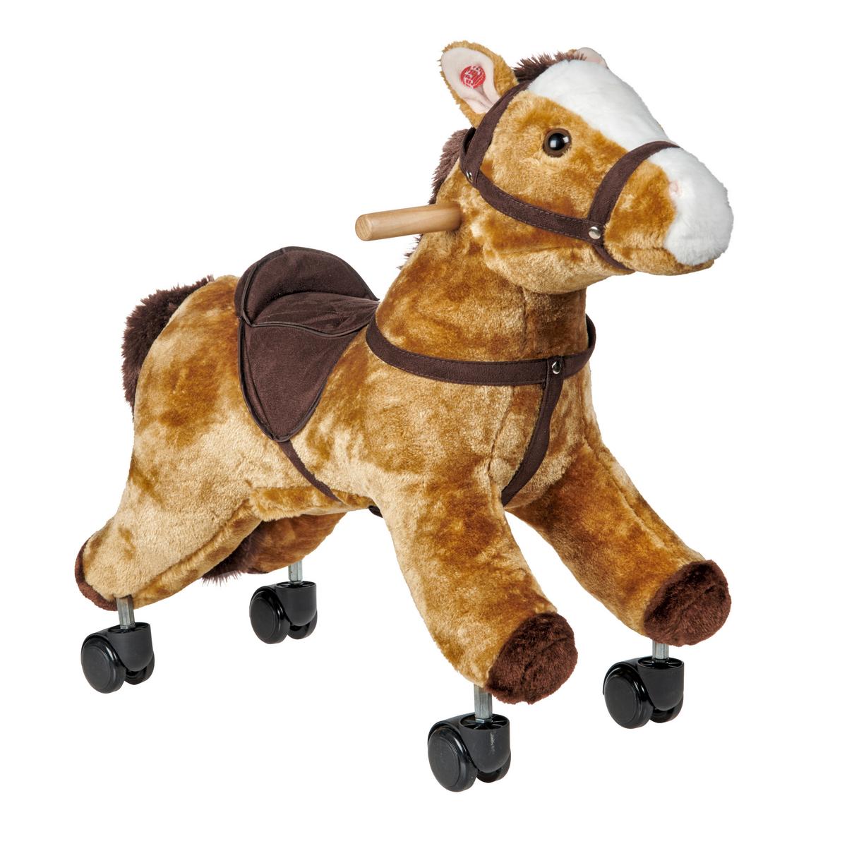 KONIK NA BIEGUNACH SPEEDY - brązowy, Basics, tworzywo sztuczne/metal (57/24/52cm) - My Baby Lou