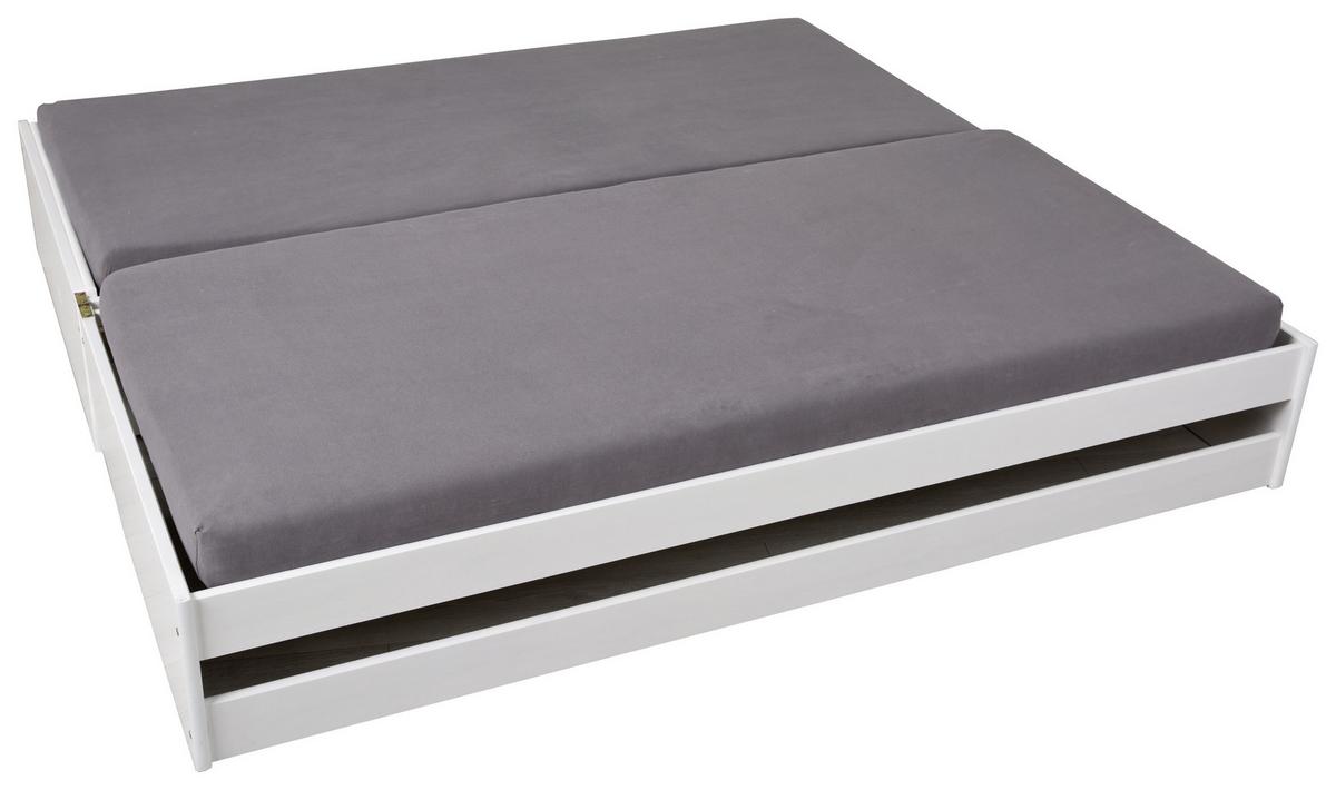 Mladinska Raztegljiva Postelja Lotar, Bela, 90-180x200 - bela/naravne barve, Konvencionalno, les (90/200cm) - MID.YOU