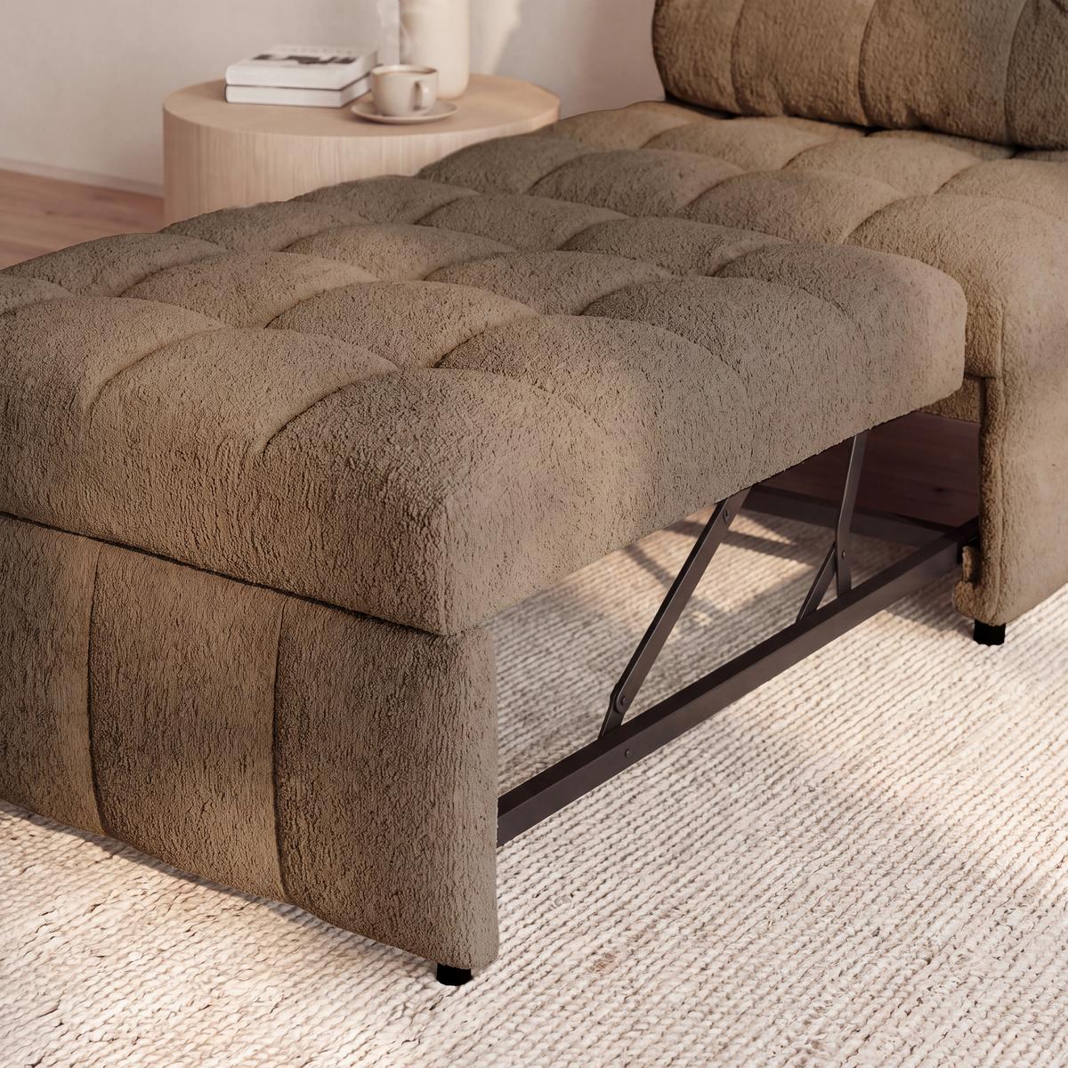 Schlafsessel Liara Webstoff Mokka - Schwarz/Mokka, MODERN, Holz/Textil (88/87/110cm) - Bessagi Home