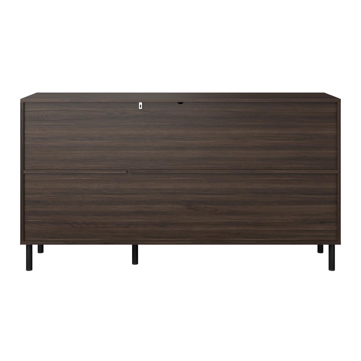 Sideboard Peonia Dunkelbraun - Dunkelbraun/Schwarz, MODERN, Holzwerkstoff/Metall (155/85/40cm) - Mömax