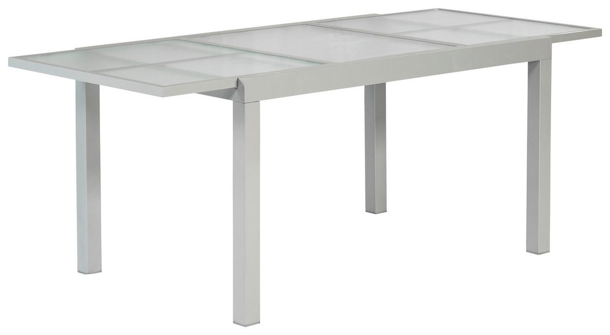 Vrtni Set Milano, 7-delni, Raztegljiva Miza - srebrne barve/črna, Moderno, kovina/tekstil - Gardenson
