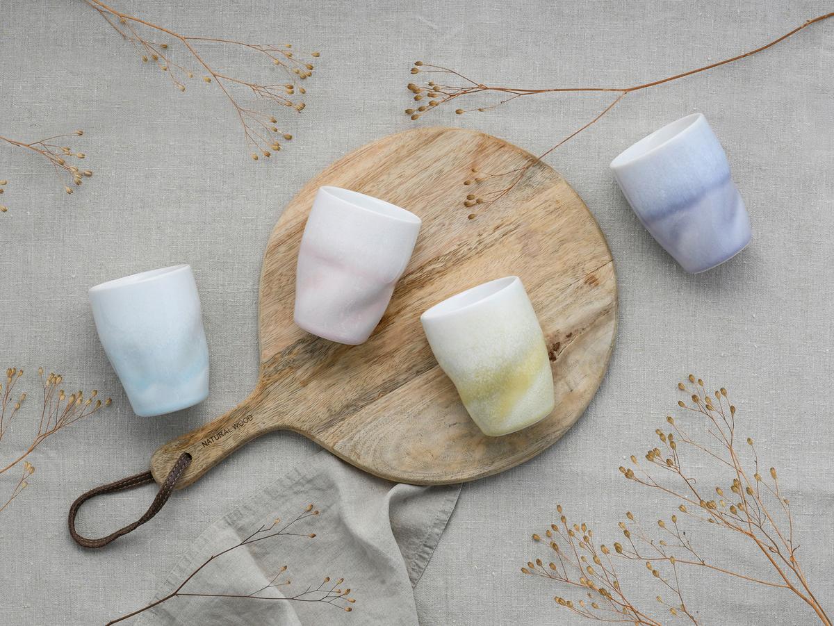 Set Skodelic Squeezy Maytime, 4-Delni - večbarvno, Basics, keramika (300ml) - Creatable