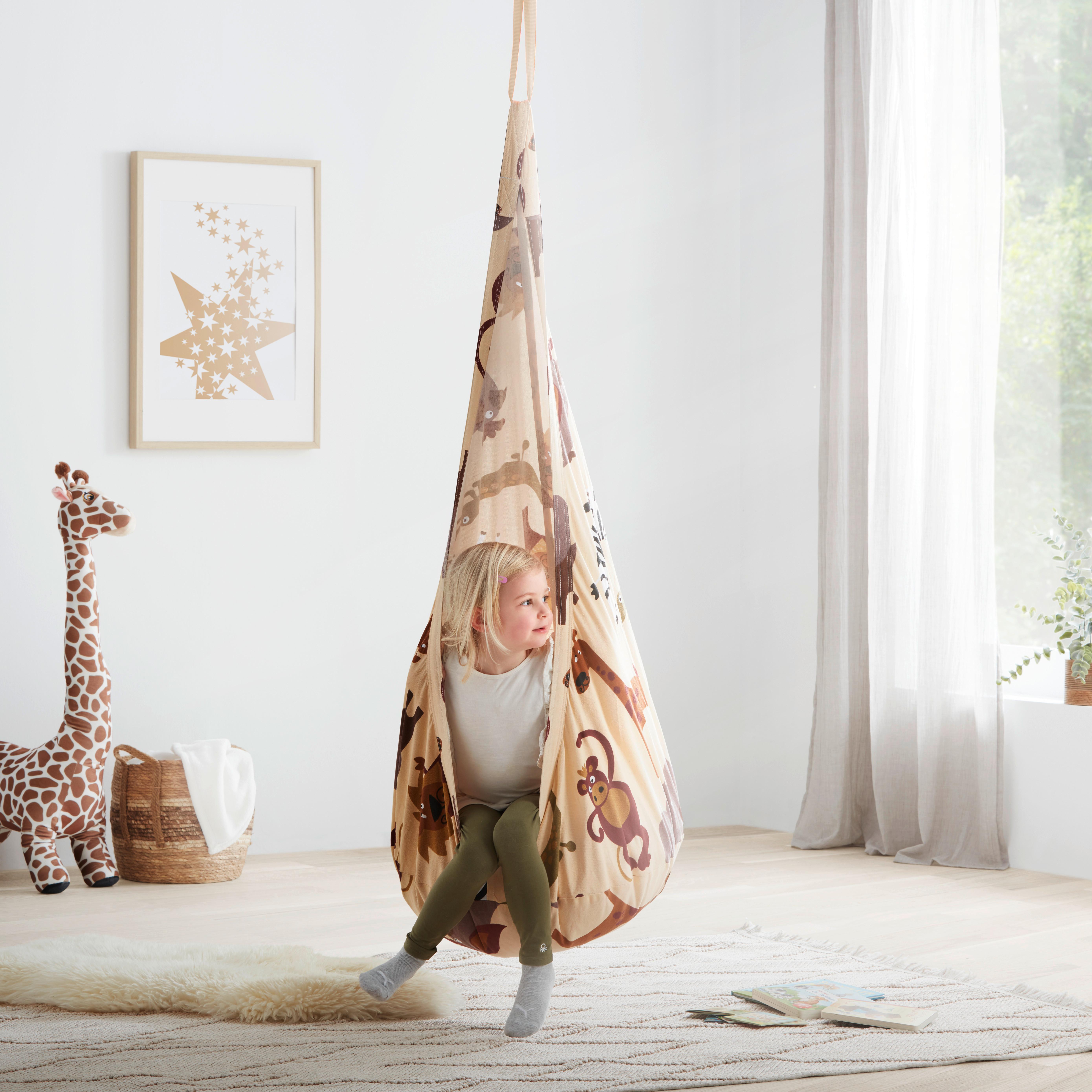 Hängehöhle Pooh Braun/Beige Webstoff - Beige/Braun, MODERN, Textil (70/150/70cm) - Bessagi Kids