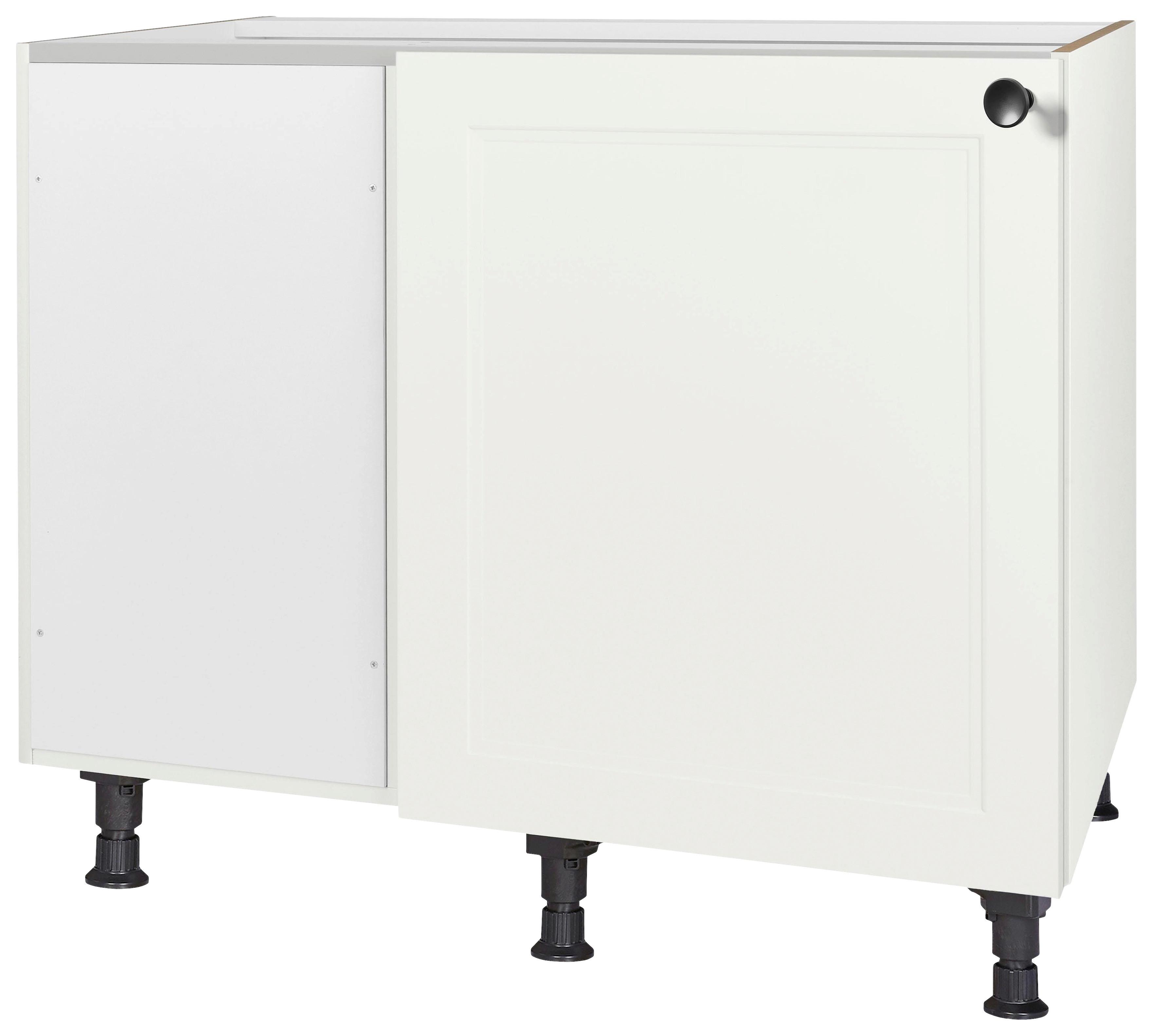 Eckunterschrank Cascada Weiß - Schwarz/Weiß, MODERN, Holzwerkstoff/Metall (125/87/65cm) - Nobilia