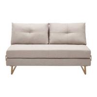 Schlafsofa "Malic", beige, Webstoff - Eichefarben/Beige, MODERN, Textil/Metall (150/84/90cm) - Bessagi Home