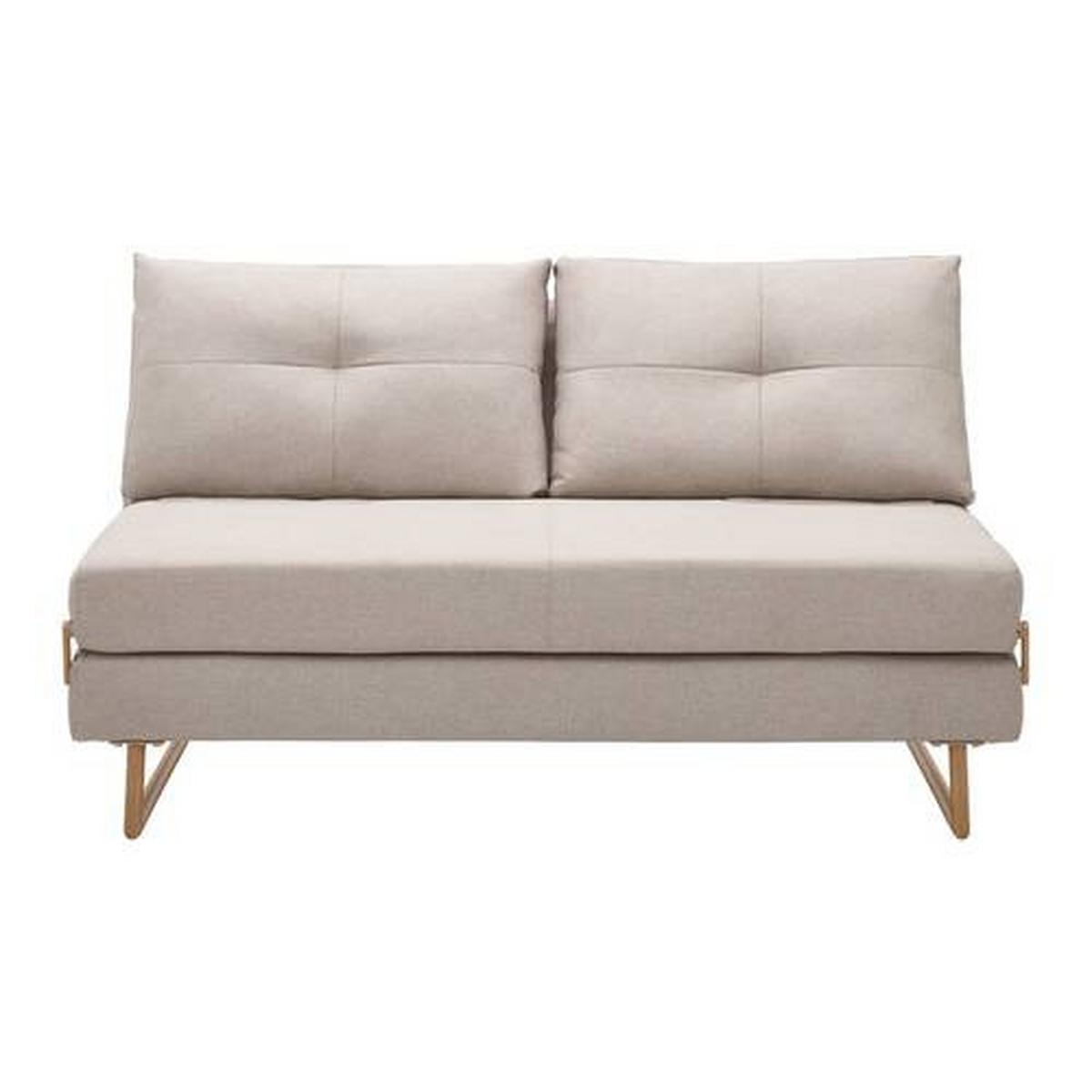 Schlafsofa "Malic", beige, Webstoff - Eichefarben/Beige, MODERN, Textil/Metall (150/84/90cm) - Bessagi Home