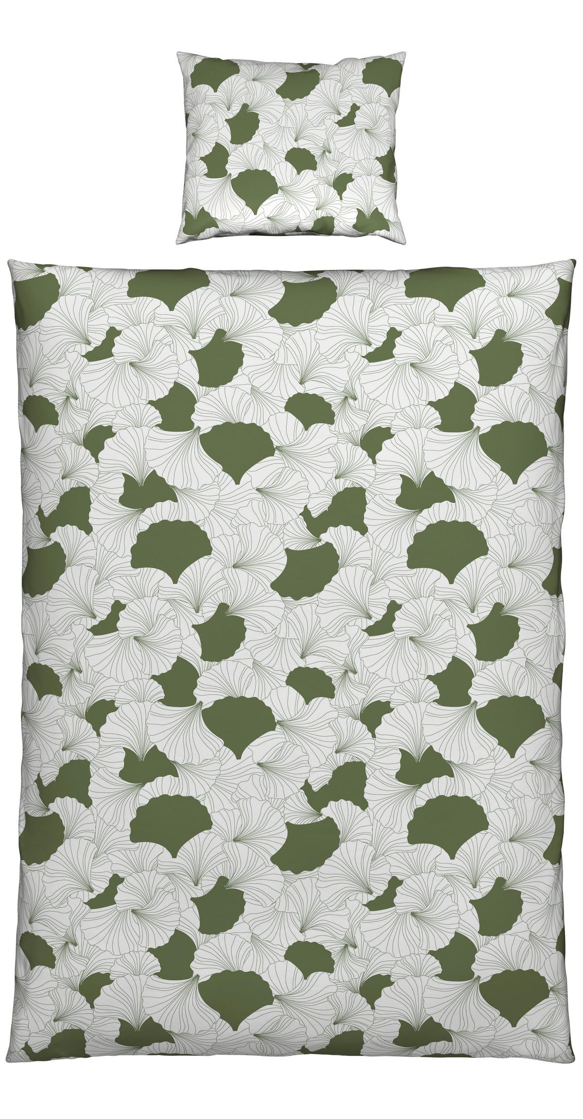 BETTWÄSCHESET GINGKO - Olivgrün, Modern, Textil (160/210cm) - Modern Living