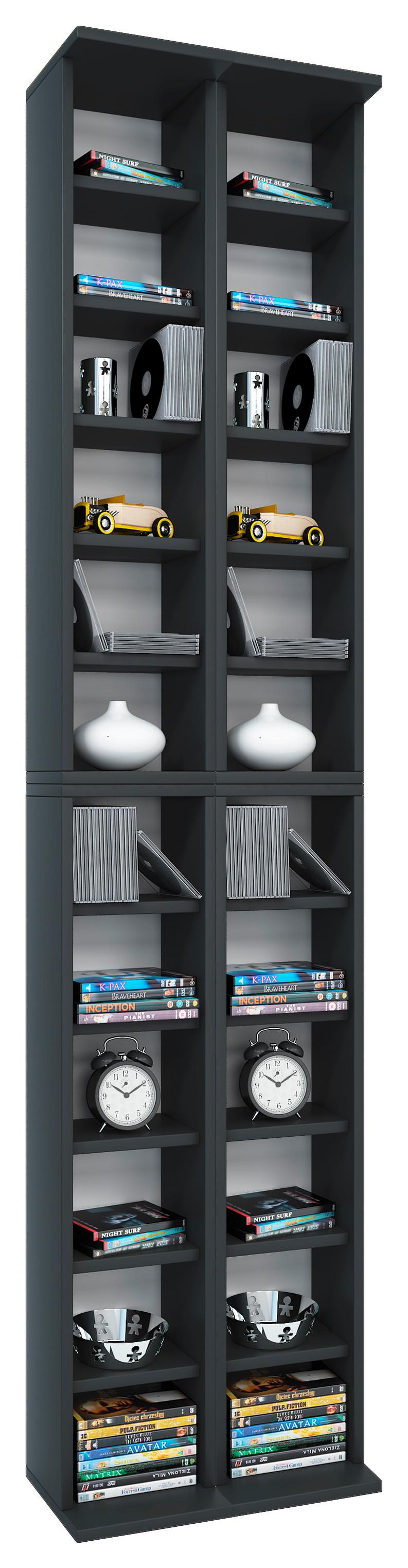 CD Regal Almera in Schwarz, B: 42 cm - Schwarz, KONVENTIONELL, Holzwerkstoff (42/183/20cm) - MID.YOU