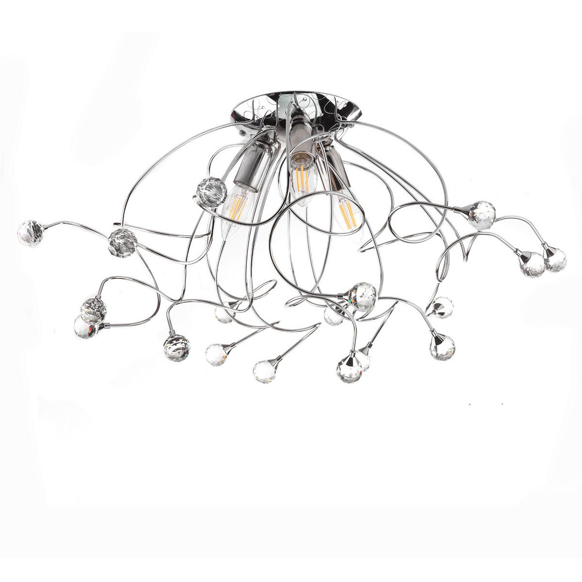 Deckenleuchte Trilly Chromfarben max. 6 Watt - Chromfarben, KONVENTIONELL, Glas/Metall (55/45cm)
