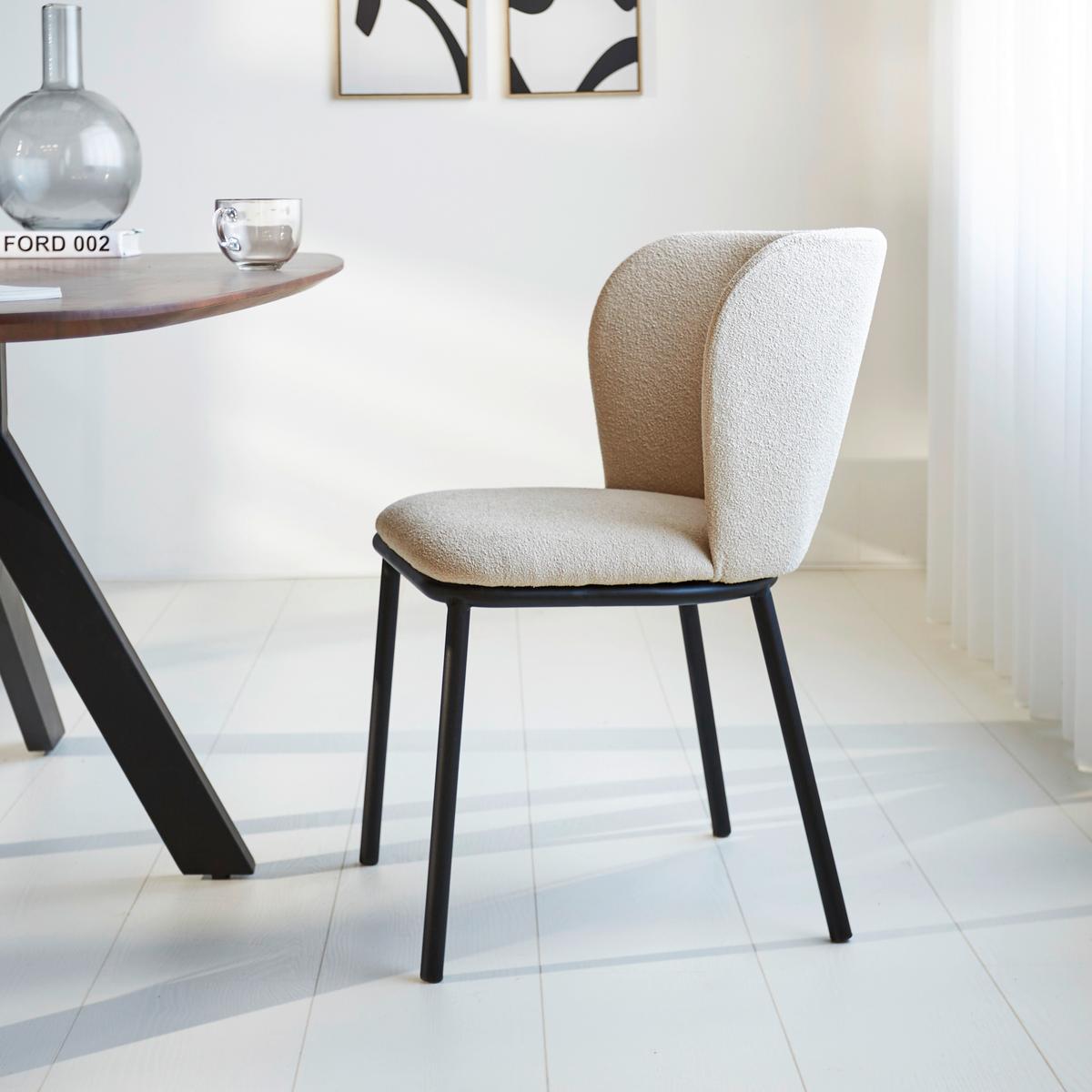 Stuhl-Set Bourges Beige - Beige/Schwarz, MODERN, Textil/Metall (52/80/44cm) - MID.YOU