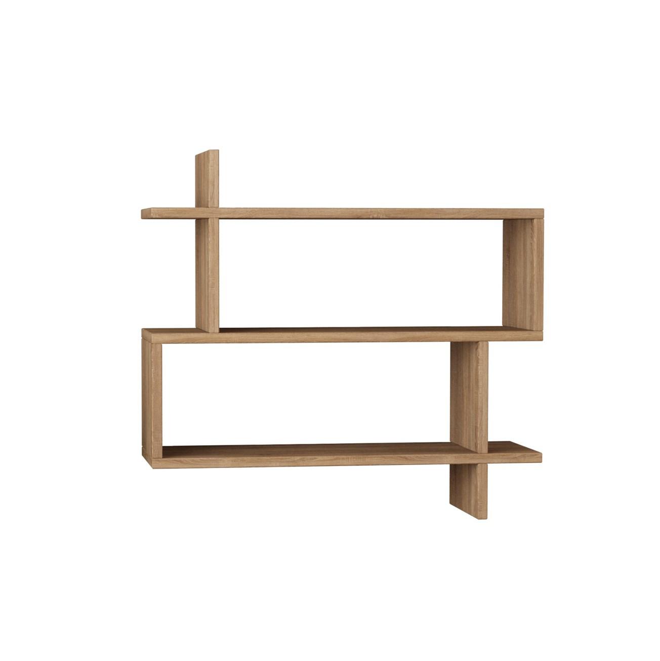 Stenski Regal Paralel - barve hrasta, Design, leseni material (70/65/22cm) - Livetastic
