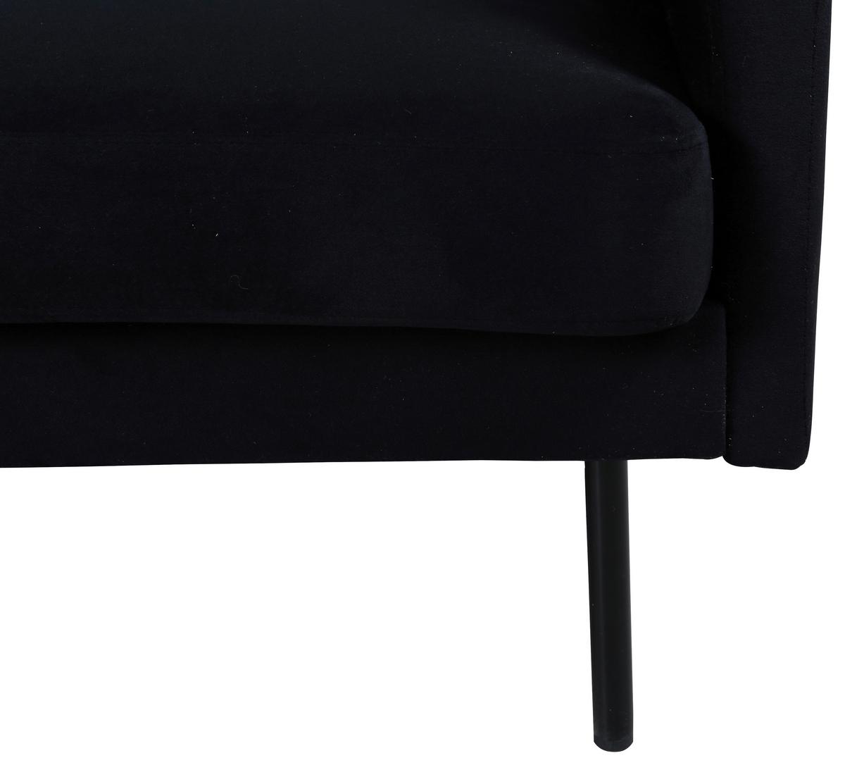 2-SITZER-SOFA ZOOM - Schwarz, Design, Textil/Metall (180/78/80cm) - Livetastic