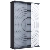 Regal Tilano L, Antracit - antracit, Design, steklo/leseni material (60/92/18cm) - MID.YOU