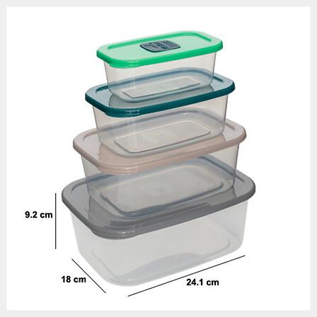 Set 4 recipiente alimentare KLIC - Basics (24,1/18/9,2cm)
