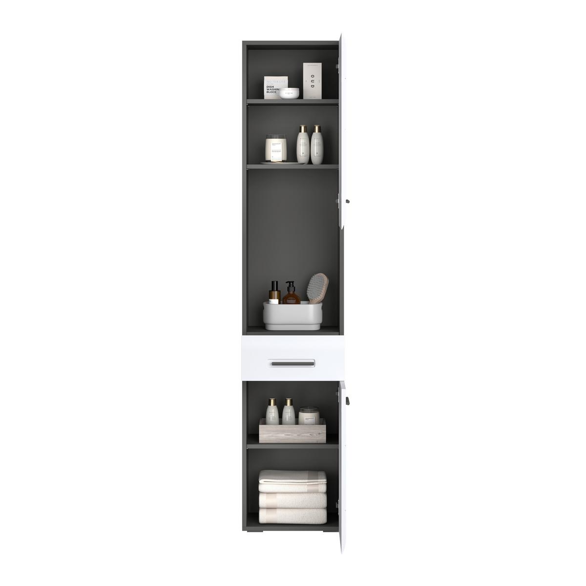 Visoki Element Pearl New - bijela/antracit, Konvencionalno, drvni materijal/plastika (40/188,5/29,6cm)