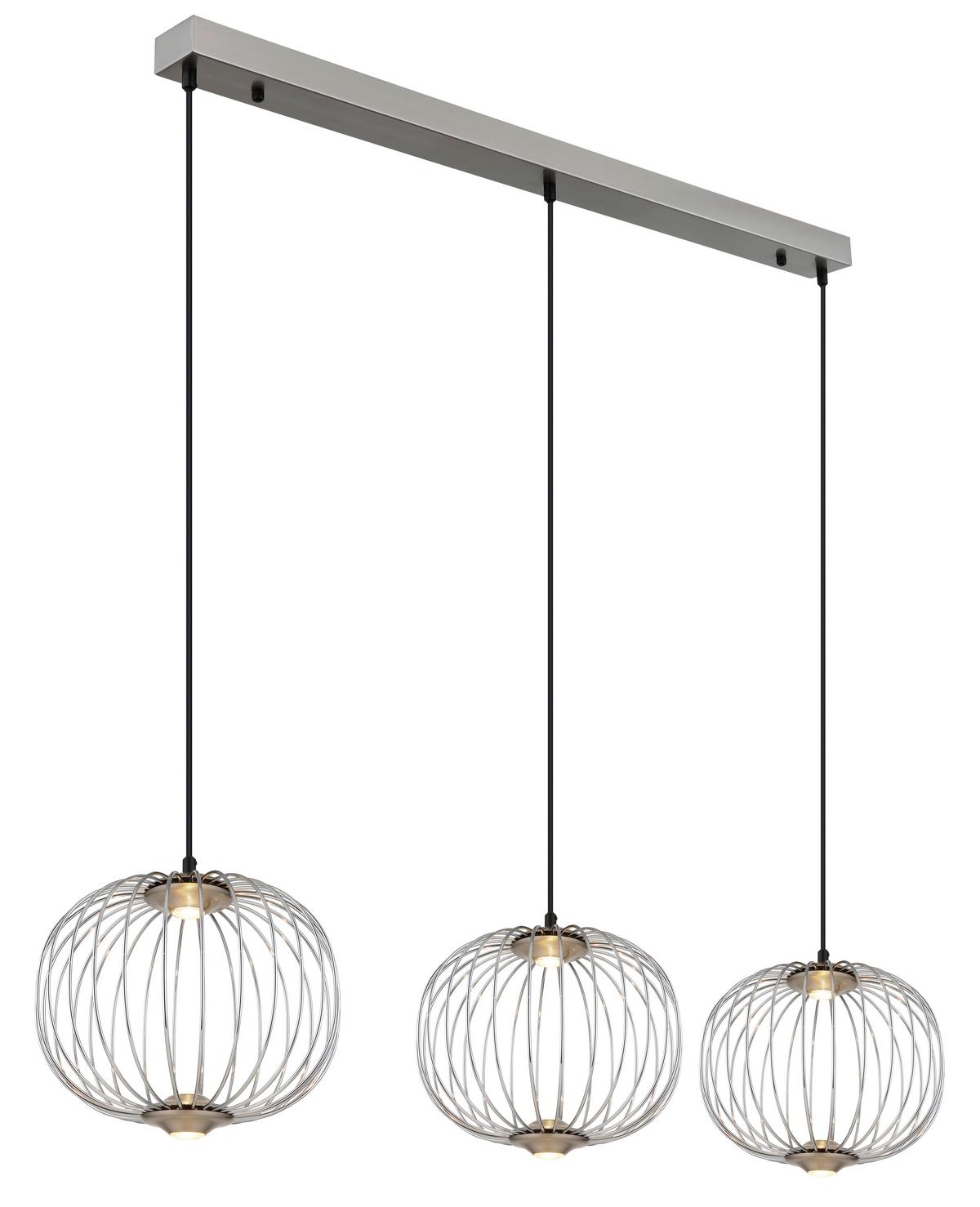 Led Viseća Svjetiljka Galway - boje nikla/boje kroma, Design, metal/plastika (126/30/150cm)