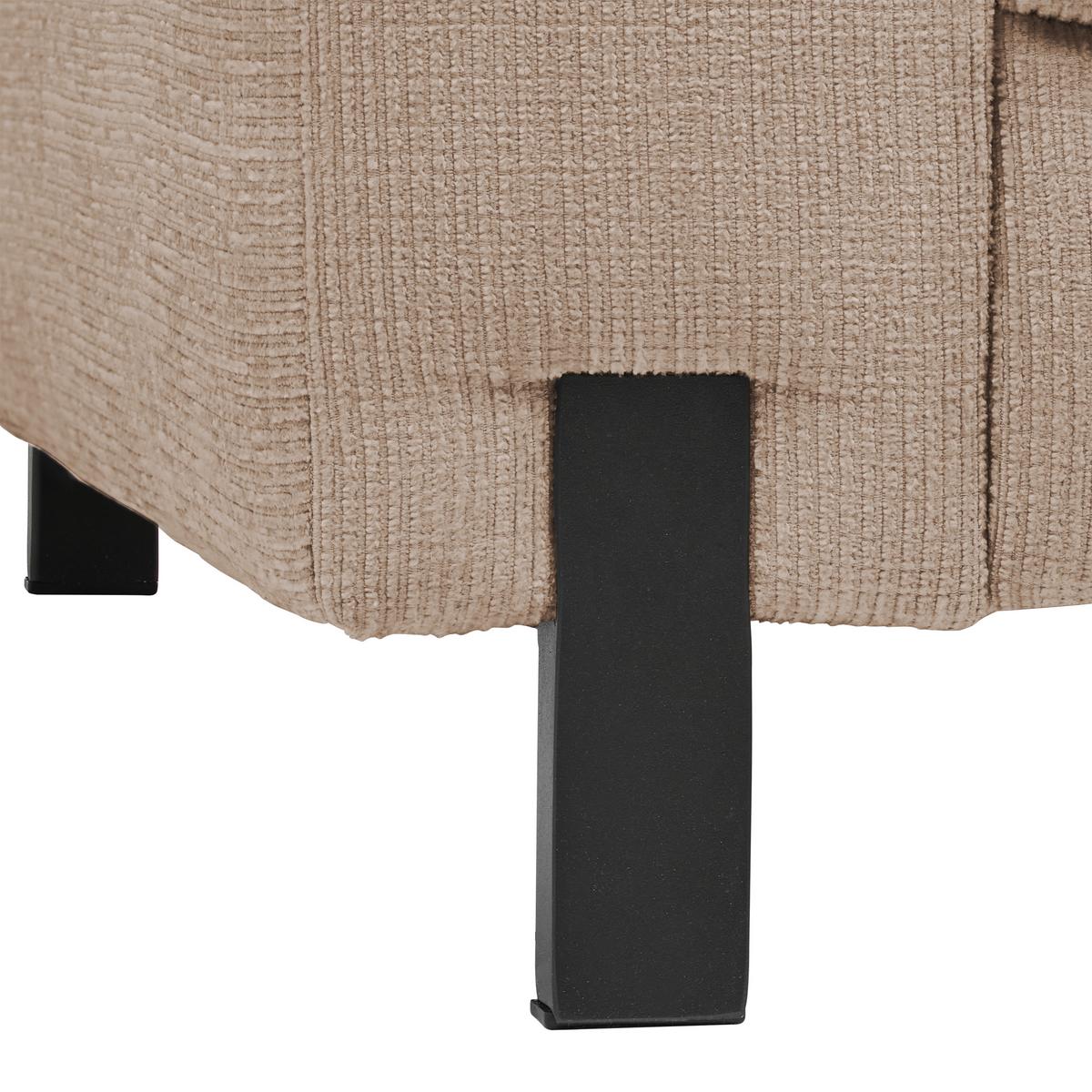 2-Sitzer-Sofa Piega Cappuccino - Schwarz/Cappuccino, MODERN, Textil/Metall (189/66-87/96cm) - Mömax
