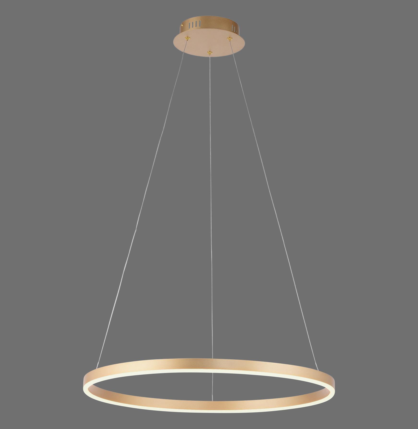 LAMPA WISZĄCA LED 15394-60 RITUS - kolor mosiężny, Design, tworzywo sztuczne/metal (58,5/58,5/120cm)