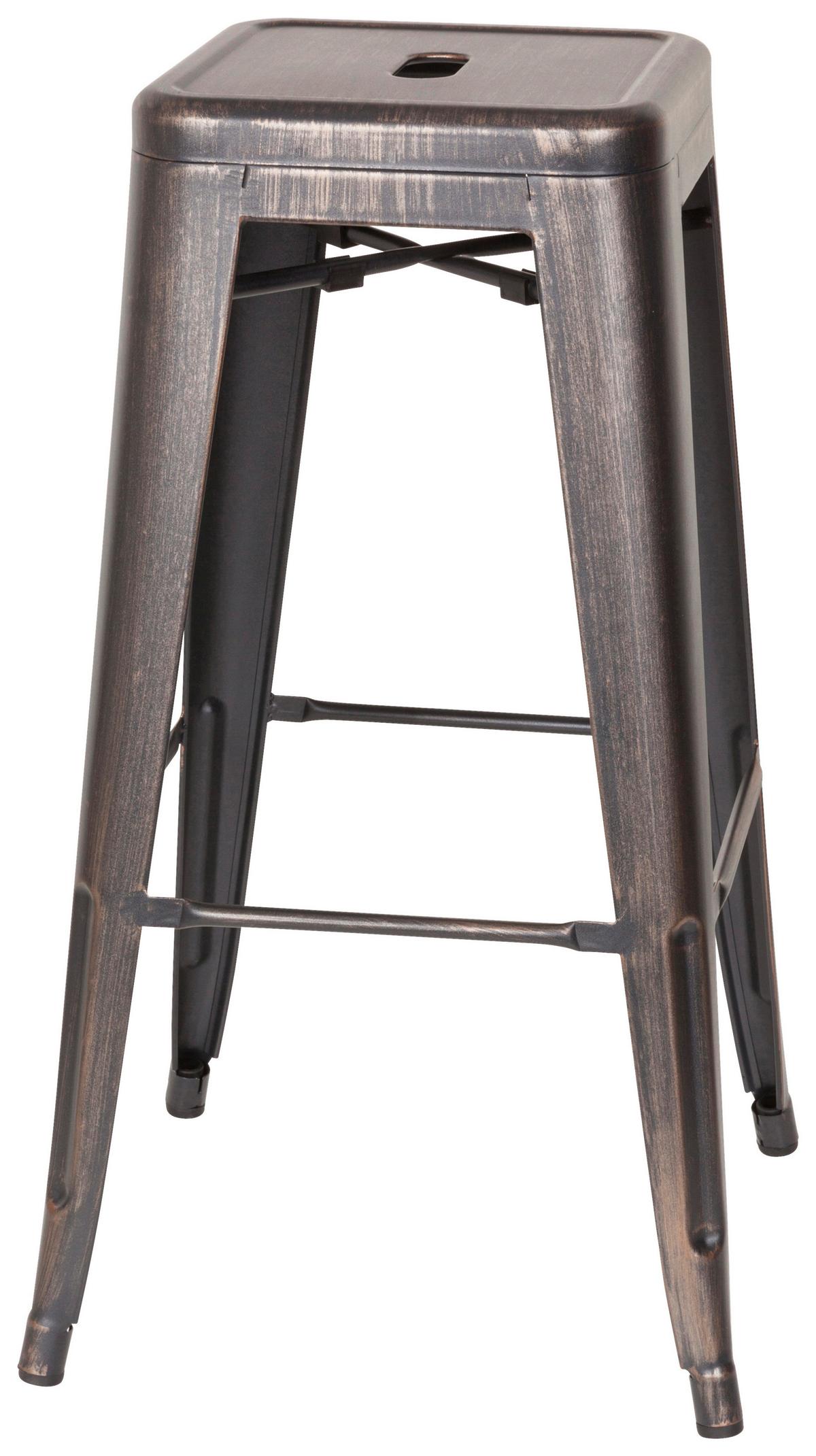 Barski Stol Vantaggio High, Črna, Zlata - zlate barve/črna, Basics, kovina (44/77/44cm) - MID.YOU