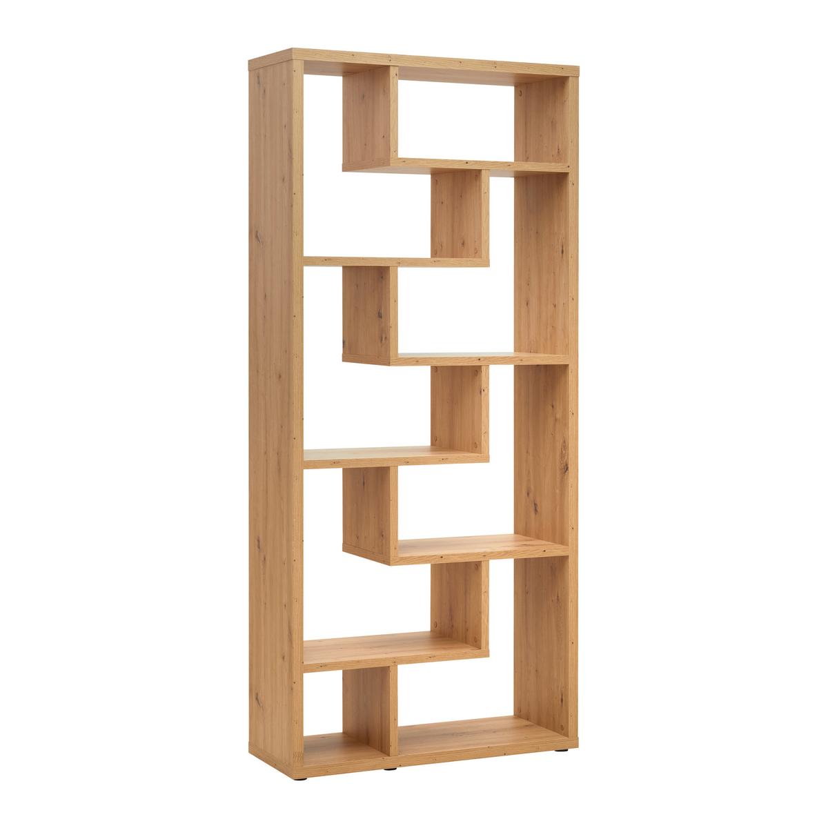 Raumteiler Bounty Eiche Artisan - Schwarz/Eiche Artisan, Modern, Holzwerkstoff/Kunststoff (89/192/33cm) - Mömax
