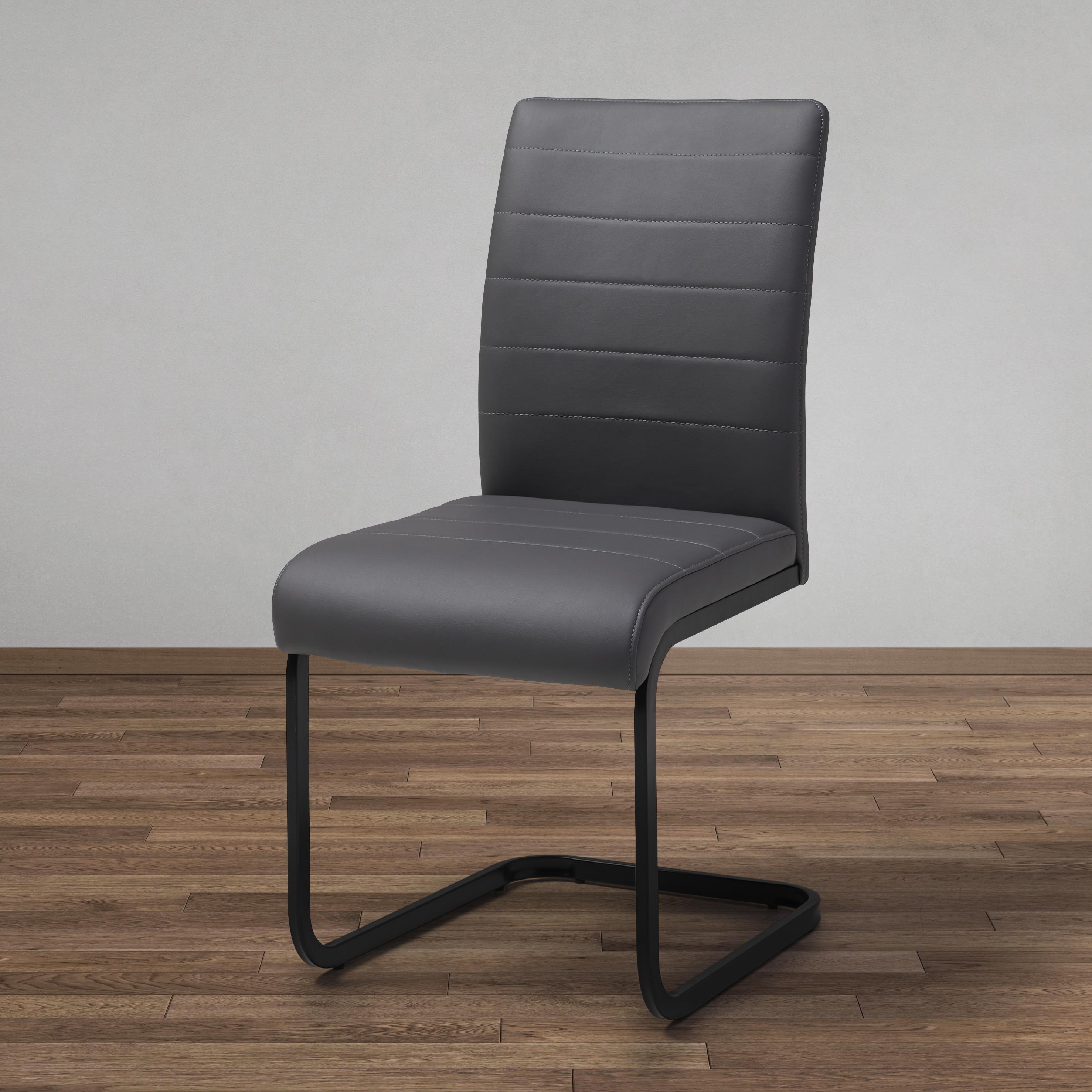 Schwingstuhl in Grau 'Fabi' - Schwarz/Grau, MODERN, Textil/Metall (43,5/91,5/57cm) - Bessagi Home