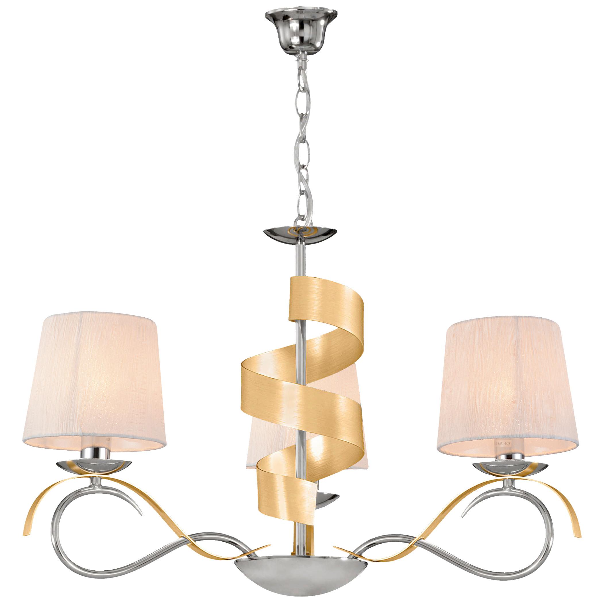 Viseća Svjetiljka Denis - boje kroma/zlatne boje, Konvencionalno, metal/plastika (68/68/100cm)