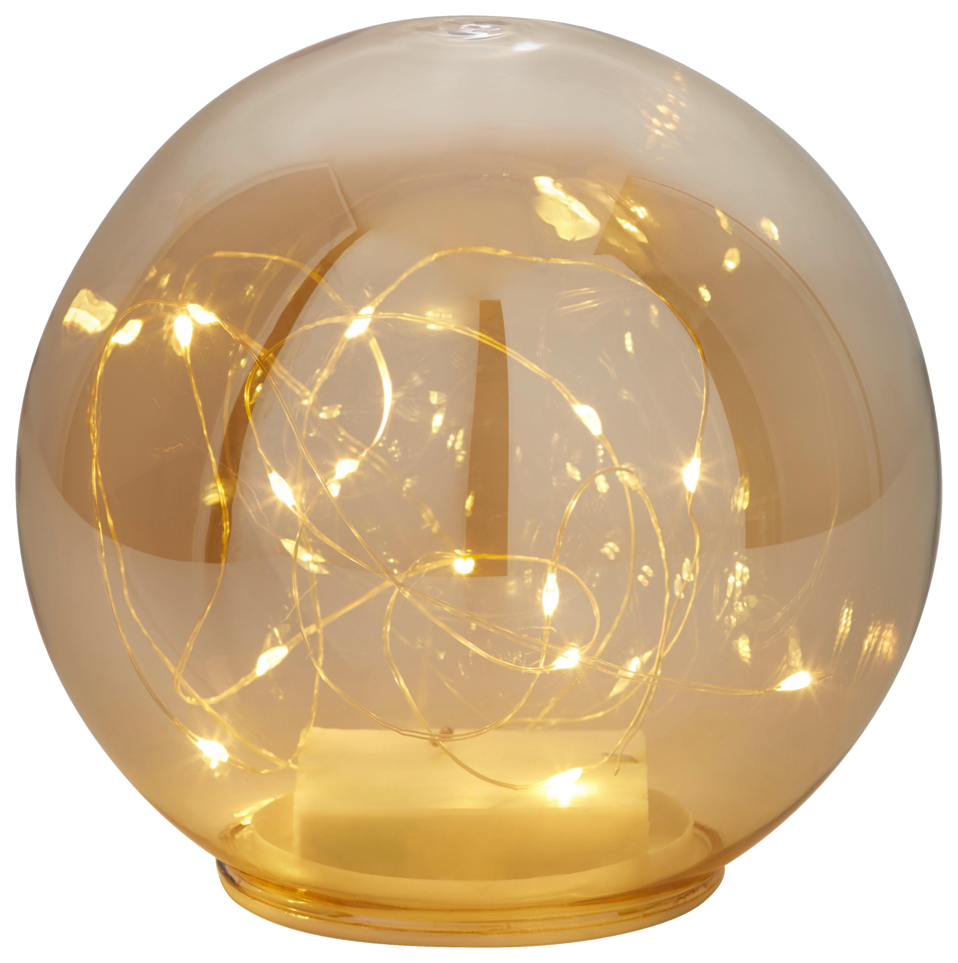 DEKORACJA ŚWIETLNA LED JP19622-GOLD LUSTER - kolor złoty, Design, szkło (15/13,5cm) - X-Mas