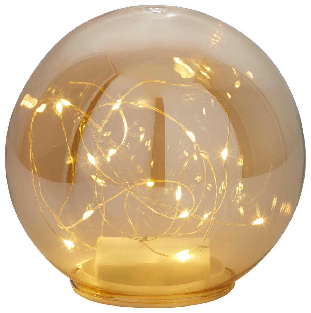 DEKORACJA ŚWIETLNA LED JP19622-GOLD LUSTER - kolor złoty, Design, szkło (15/13,5cm) - X-Mas