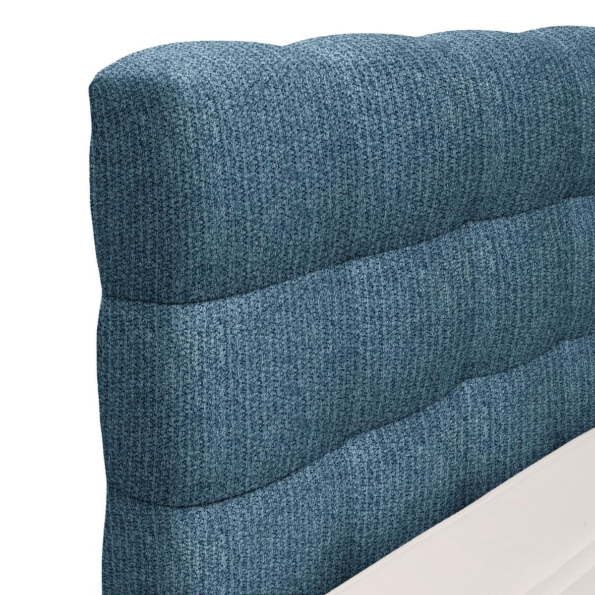 Boxspringbett London Blau ca. 160x200cm - Blau/Chromfarben, MODERN, Holz/Holzwerkstoff (160/200cm) - Premium Living