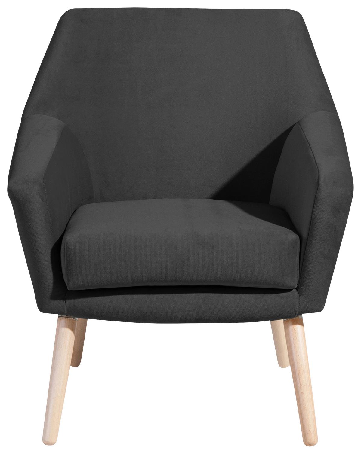 SESSEL ALEGRO - Anthrazit/Buchefarben, Design, Holz/Textil (67/81/71cm) - Max Winzer