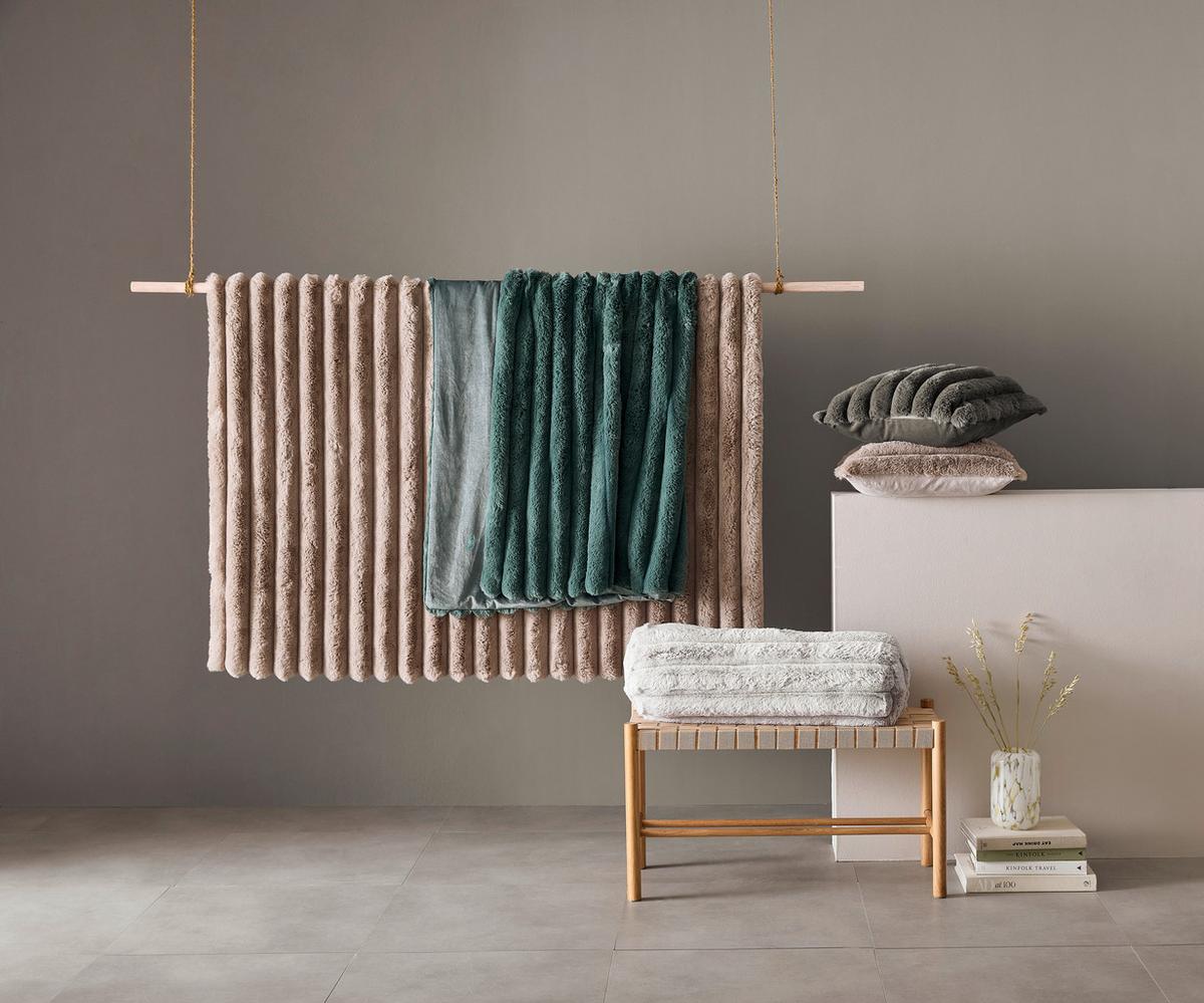 KOC FUTRZANY ZUZANNO - antracytowy, tkanina (150/200cm) - Novel