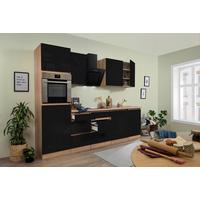 Küchenblock Premium Grau/Eiche B: ca. 280 cm - Eichefarben/Schwarz, MODERN, Holzwerkstoff (280cm) - Respekta