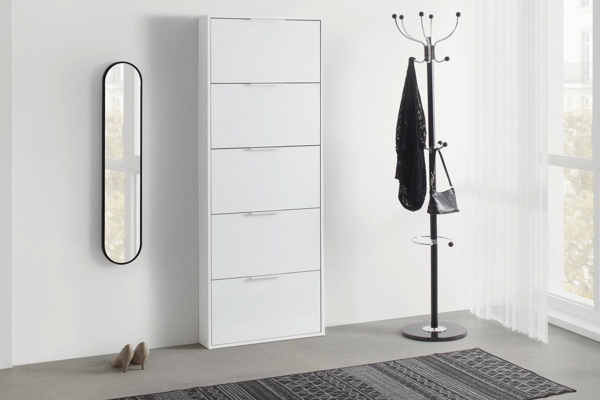 Ormar Za Cipele Espresso - bijela visoki sjaj, Konvencionalno, drvni materijal (65/174/15cm) - Modern Living