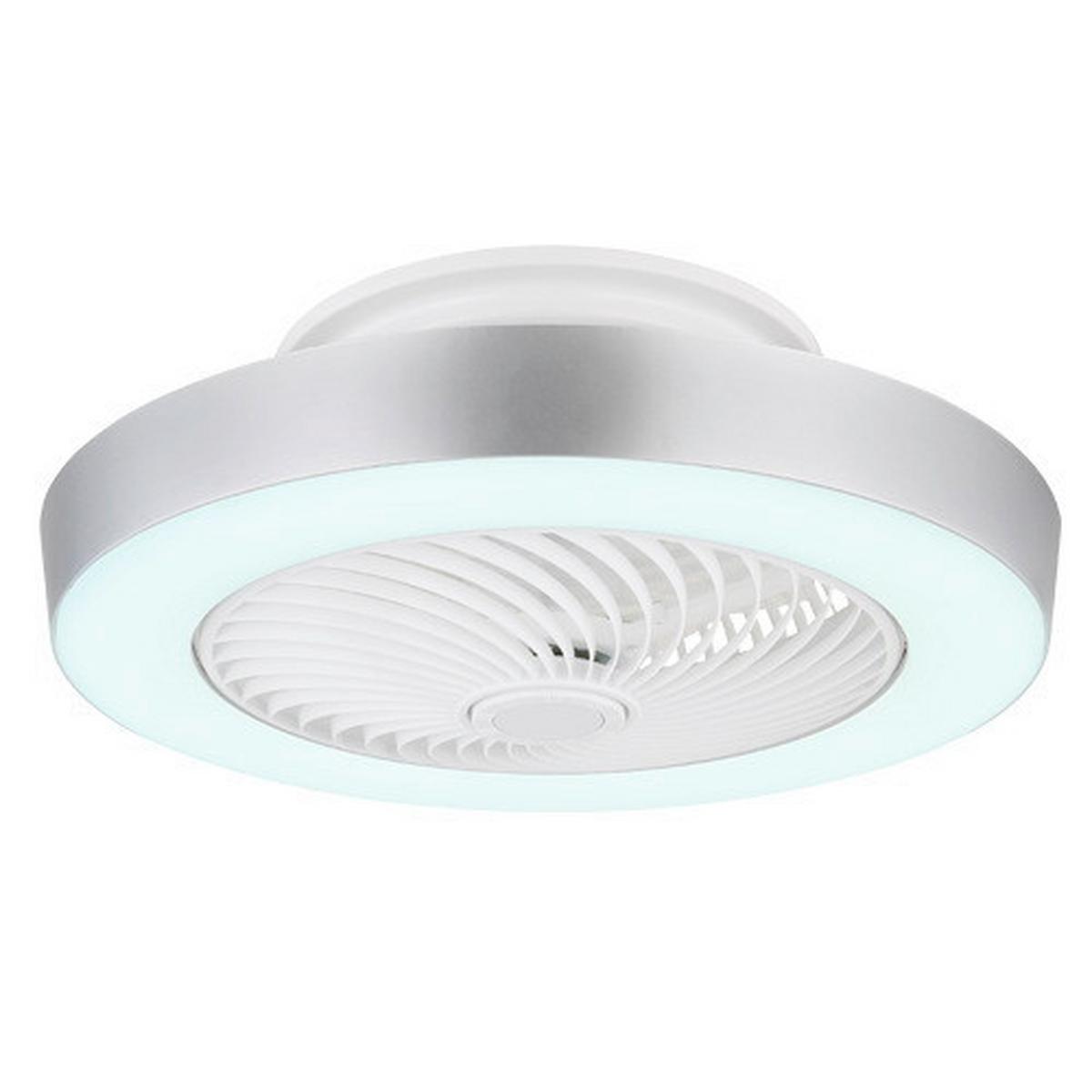 Deckenventilator Vivea Opal/Silberfarben - Silberfarben/Opal, Basics, Kunststoff/Metall (132/40,6cm)