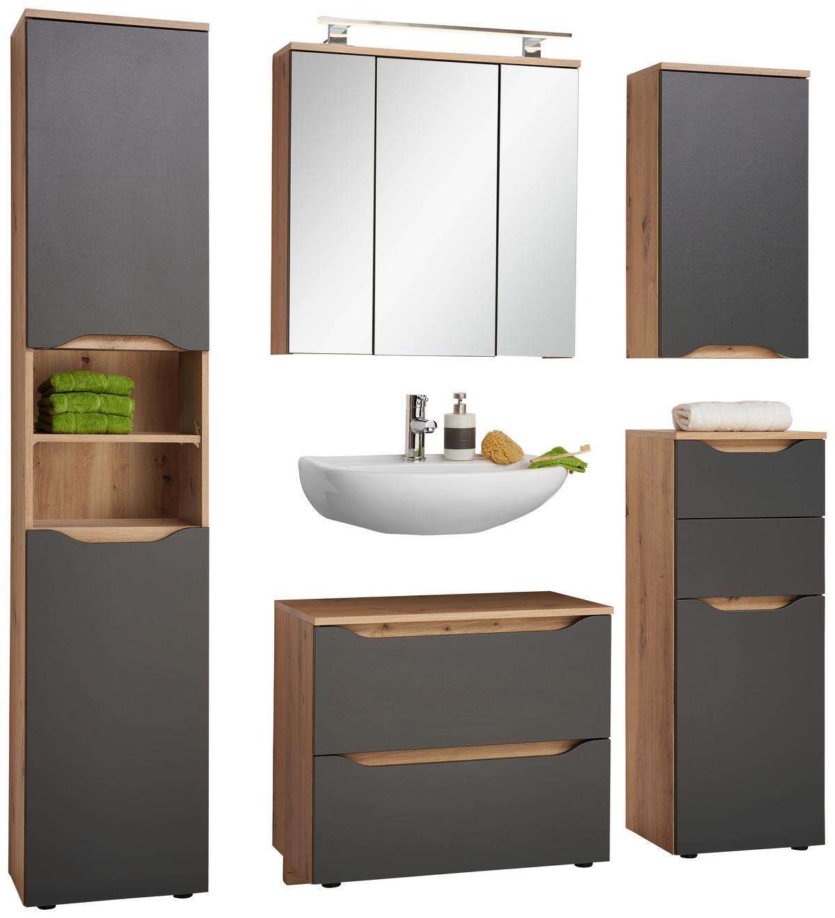 Bază pentru lavoar Giga - culoare lemn stejar/stejar Artisan, Modern, material pe bază de lemn (70/60/40cm)