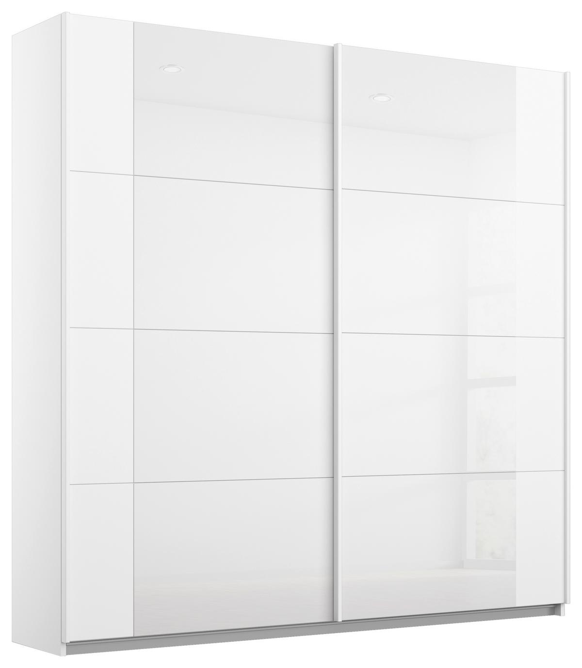 Ormar S Kliznim Vratima Artemis - bijela/bijela visoki sjaj, Moderno, staklo/drvni materijal (181/210/62cm) - Modern Living