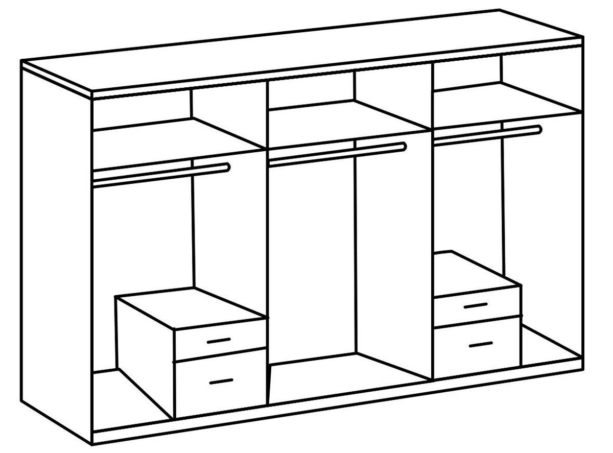 Ormar S Klasičnm Vratima Freiburg - bijela/srebrne boje, Design, staklo/drvni materijal (270/210/58cm) - Modern Living