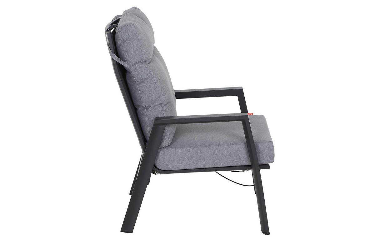 Loungesessel J04048 Anthrazit - Dunkelgrau/Anthrazit, Basics, Kunststoff/Textil (72,5/99/82,5cm) - Siena Garden