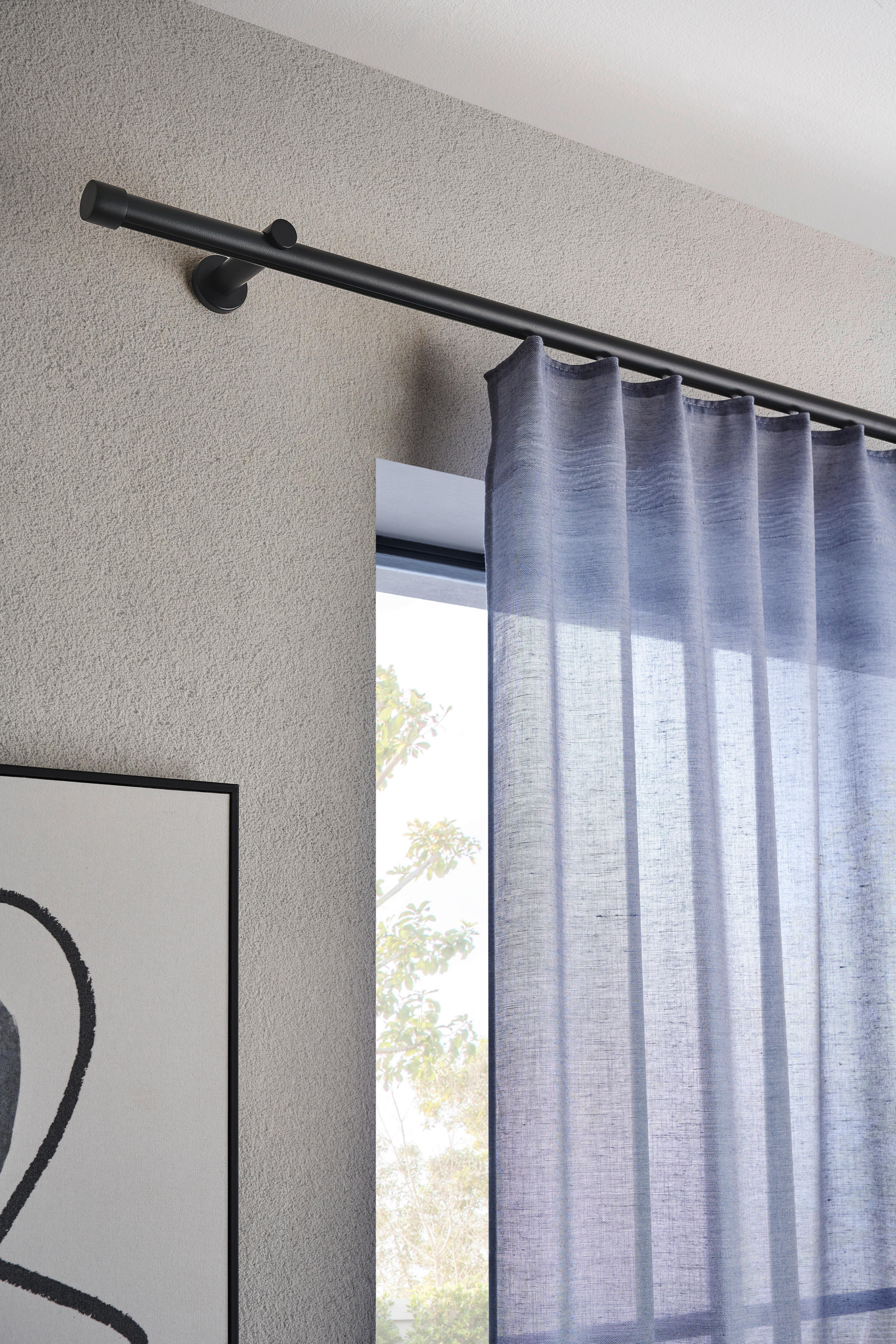 KARNISZ DRĄŻKOWY - ZESTAW PISA, 1-LFG. - czarny, Basics, metal (160cm) - Homeware