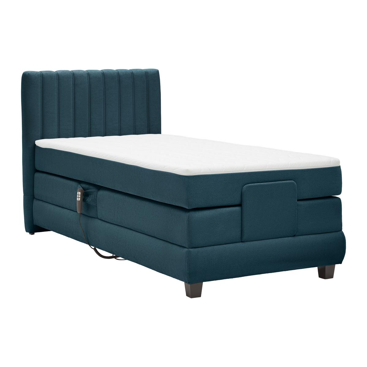 Boxspringbett Dixon Petrol ca. 90x200cm - Petrol/Schwarz, KONVENTIONELL, Holz/Holzwerkstoff (90/200cm) - Premium Living