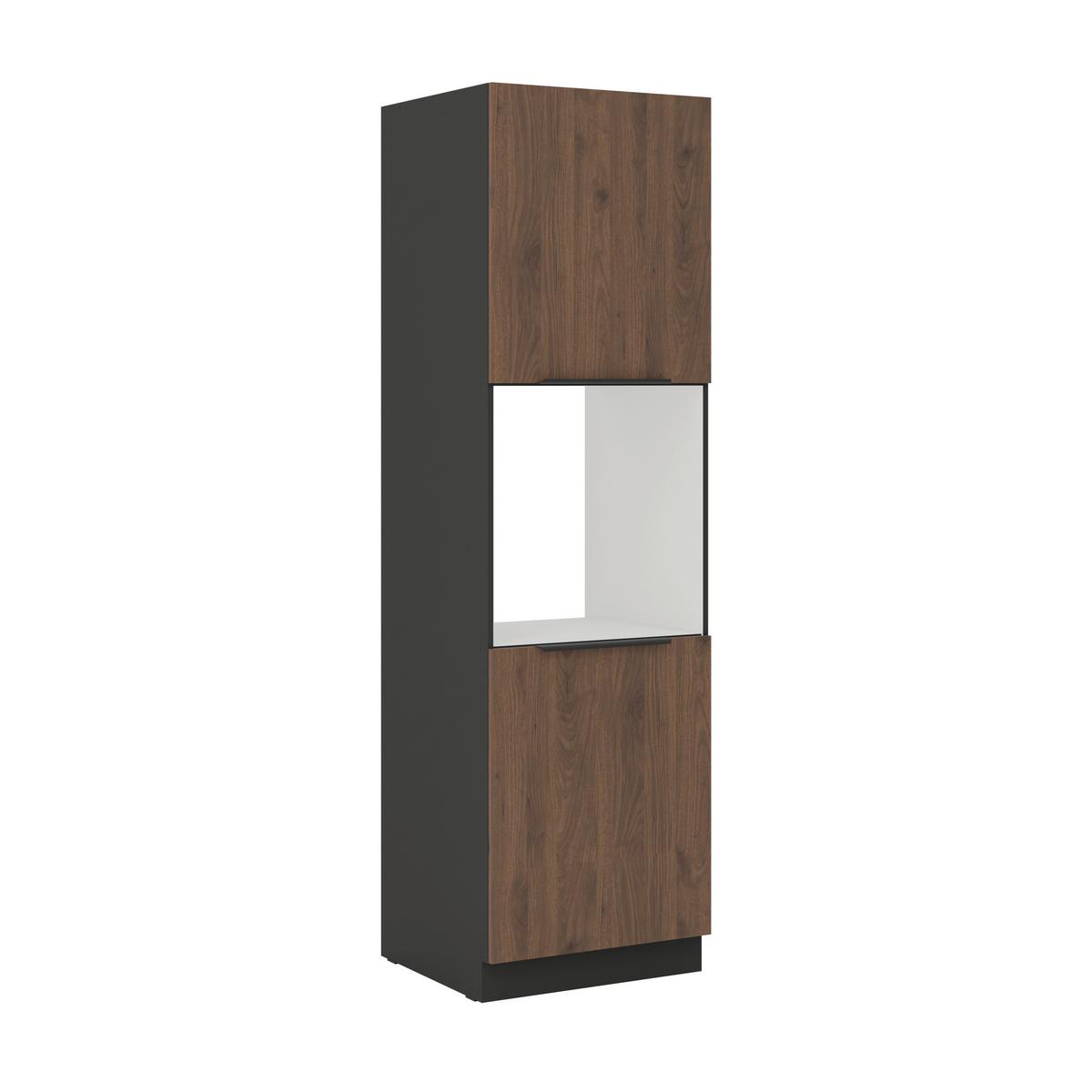 Element Za Ugradni Šporet Monza - boja oraha/crna, Moderno, metal/pločasti materijal (60/210/57cm) - Modern Living