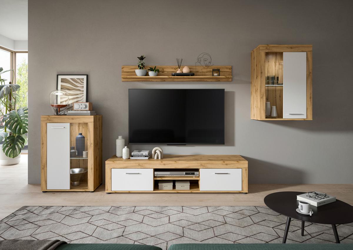 ANSAMBLU MOBILIER CAMERA DE Z JAM - stejar Wotan, Design, sticlă/material pe bază de lemn (310/169/35cm) - Modern Living