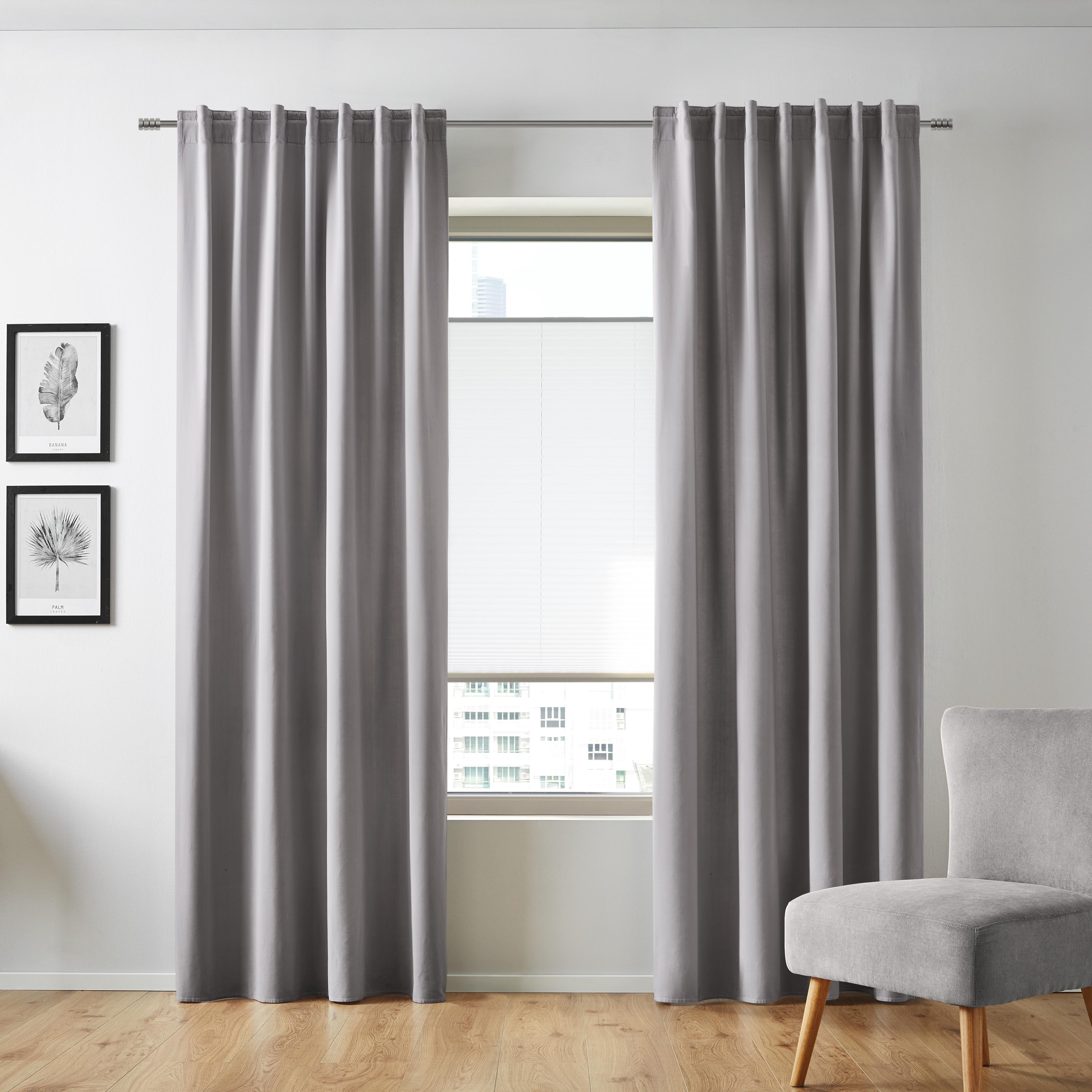 Vorhang in Hellgrau ca. 135x245 cm 'Smilla' - Hellgrau, Textil (135/245cm) - Bessagi Home