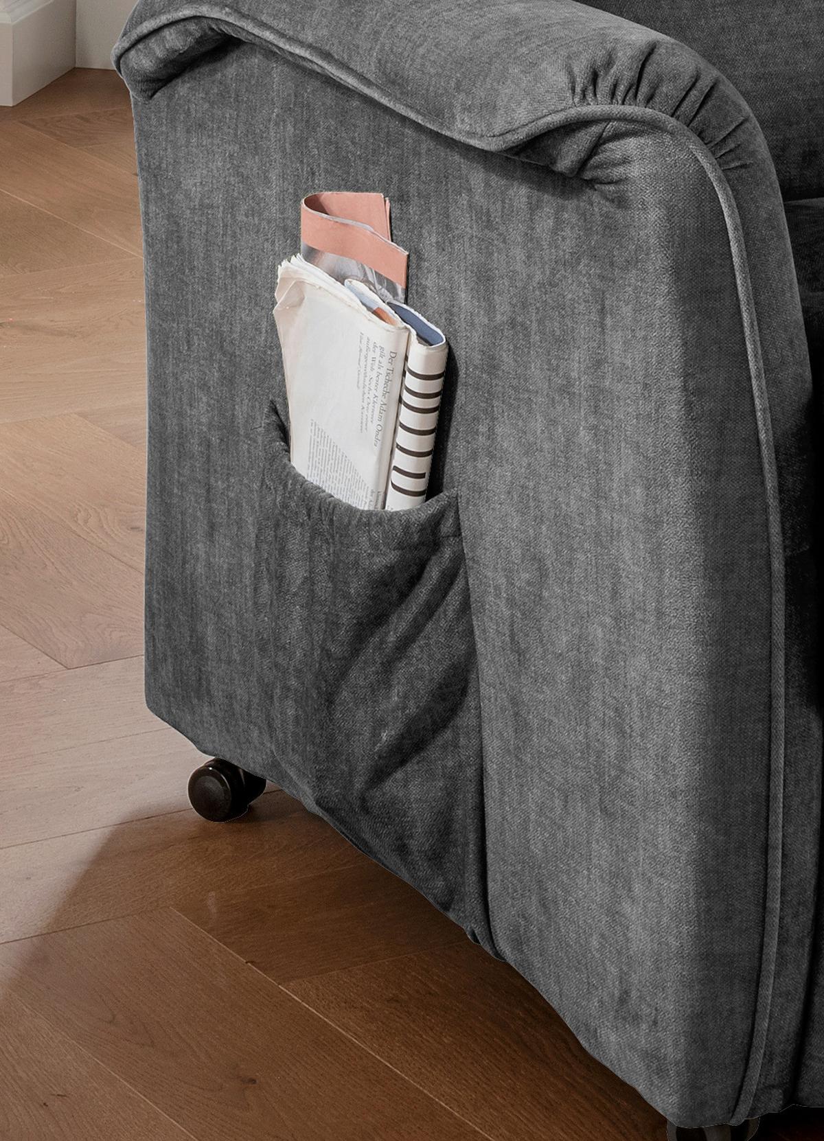 Relaxsessel Harry Dunkelgrau Velours - Dunkelgrau/Schwarz, Design, Kunststoff/Textil (77/107/88cm) - Livetastic