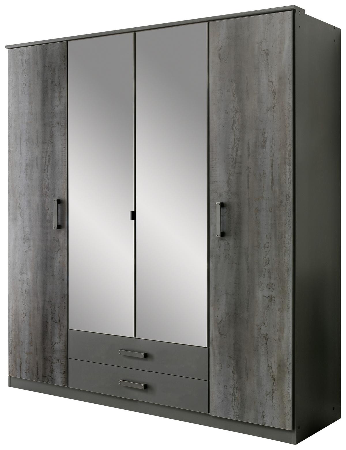 Drehtürenschrank in Graphitfarben - Graphitfarben, KONVENTIONELL, Holzwerkstoff/Kunststoff (180/199/58cm) - Mömax