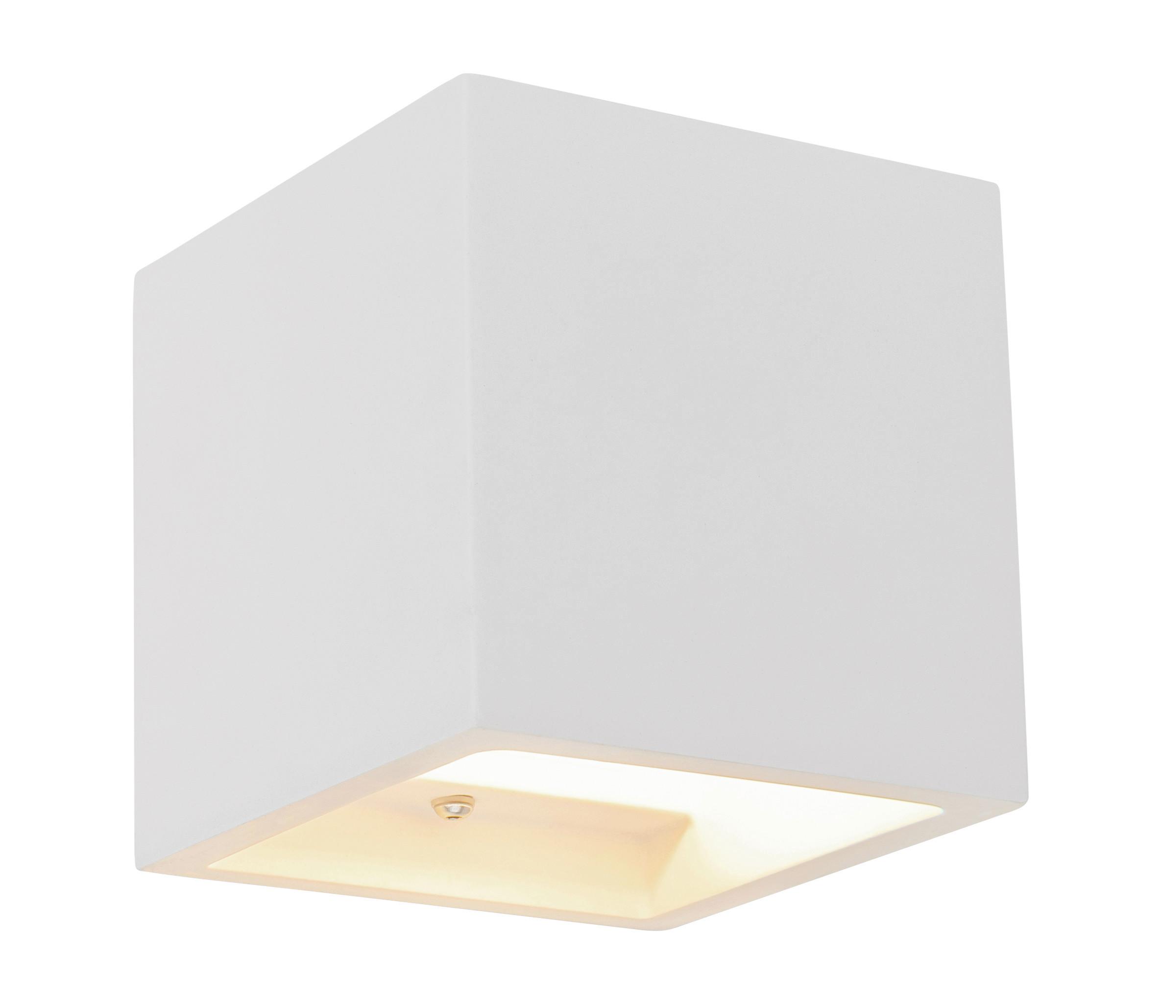 Wandleuchte Christine Weiß max. 40 Watt - Weiß, Design, Naturmaterialien (11,5/11,5/11,5cm) - Globo