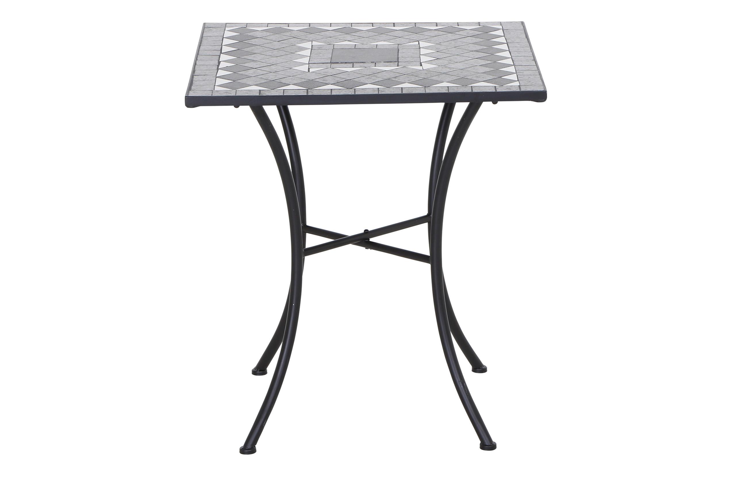 Gartentisch Mosaik ca. 64x71 cm Schwarz - Schwarz, KONVENTIONELL, Keramik/Metall (64/64/71cm) - Siena Garden
